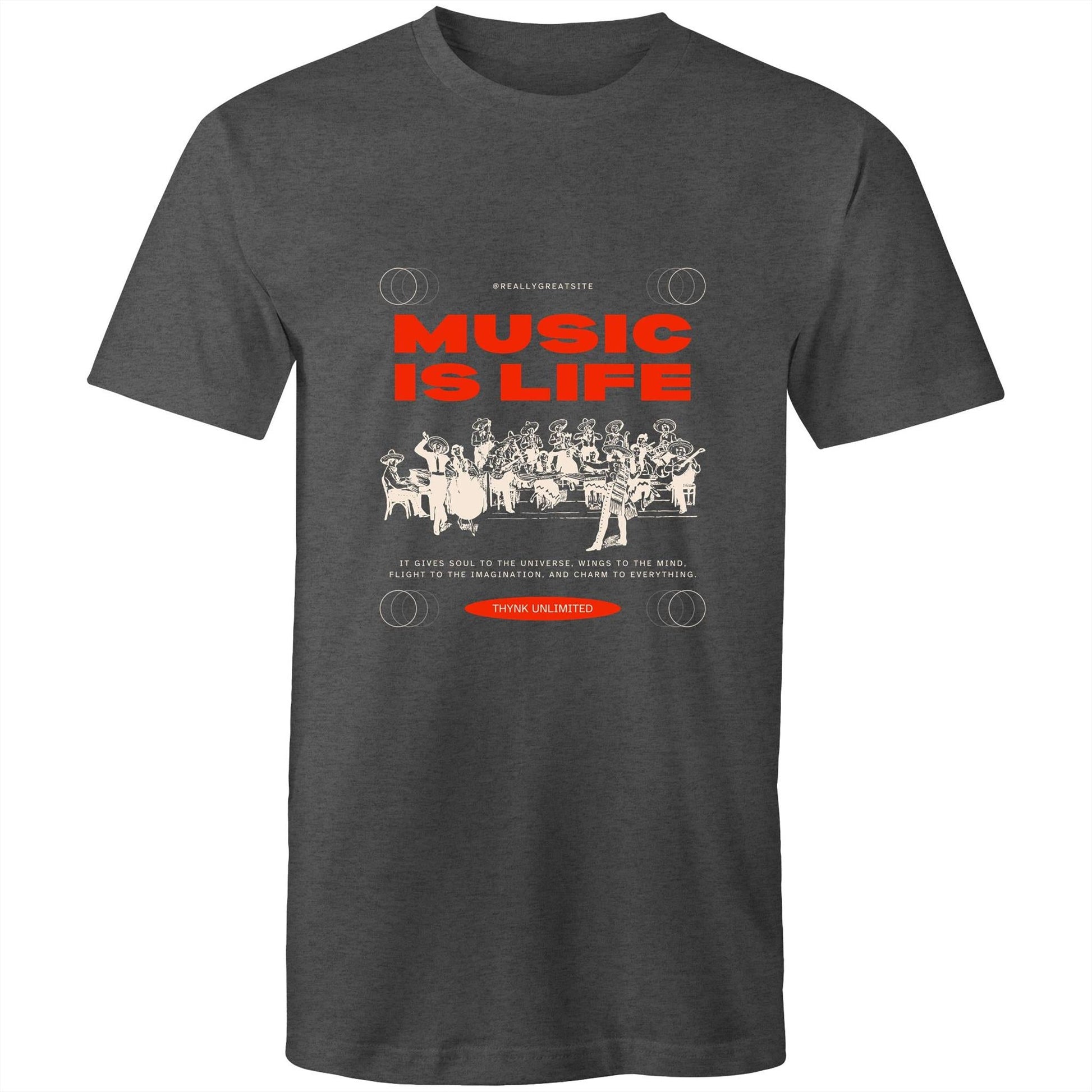 Mens T-Shirt Music is my life custom logo 