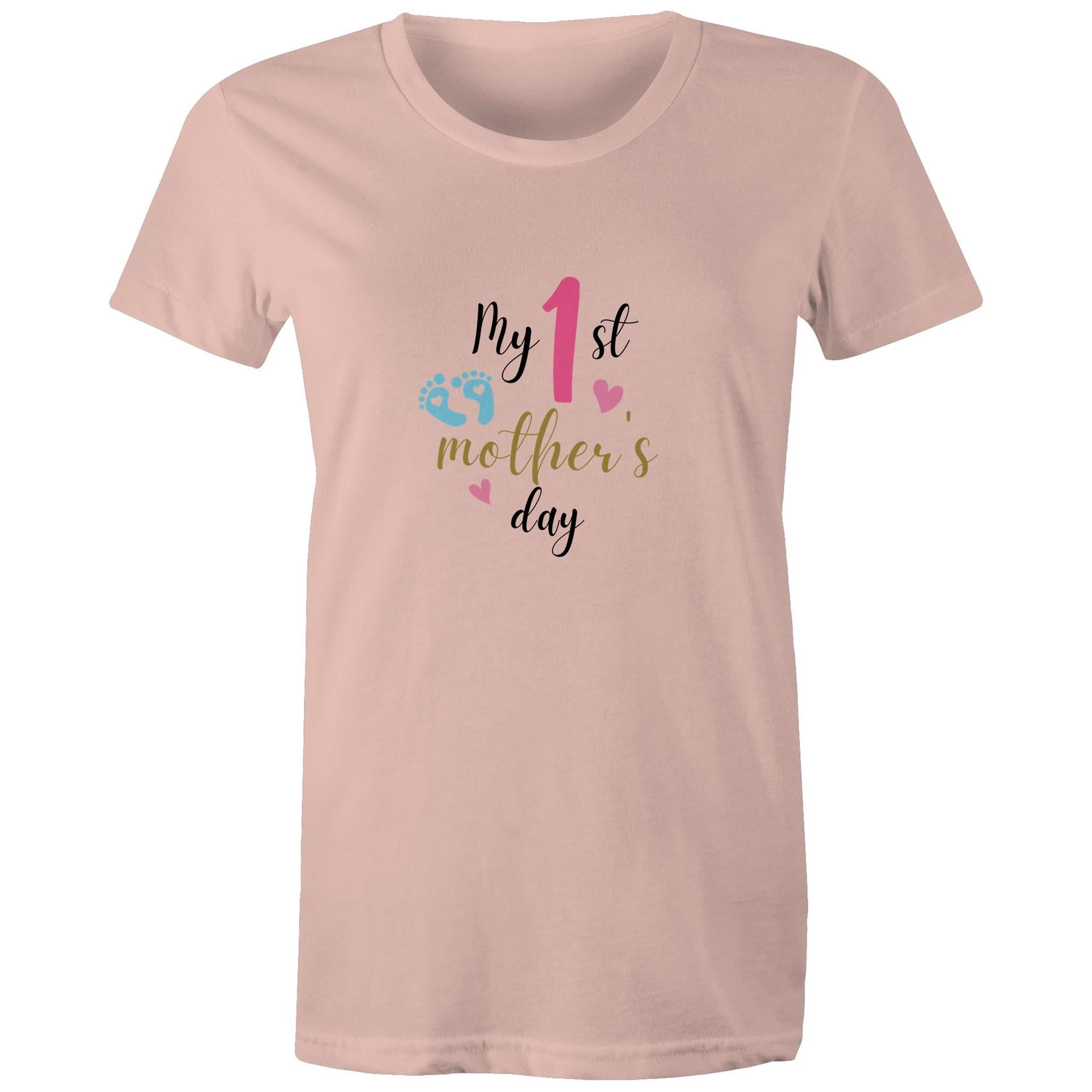 Women's Maple Tee My 1st Mother's Day 