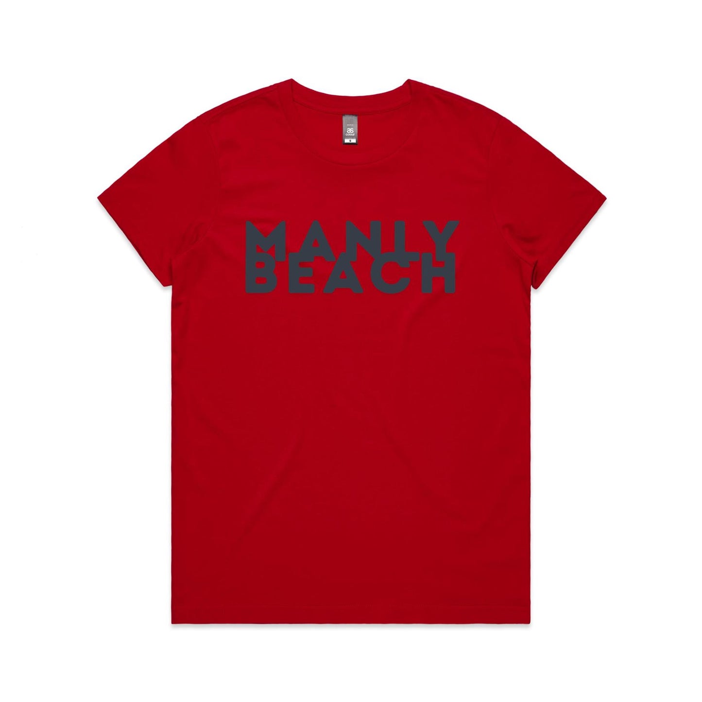 Lost Manly Custom Logo Manly Beach Edition AS Colour Women's Maple Tee. - Lost Manly Shop