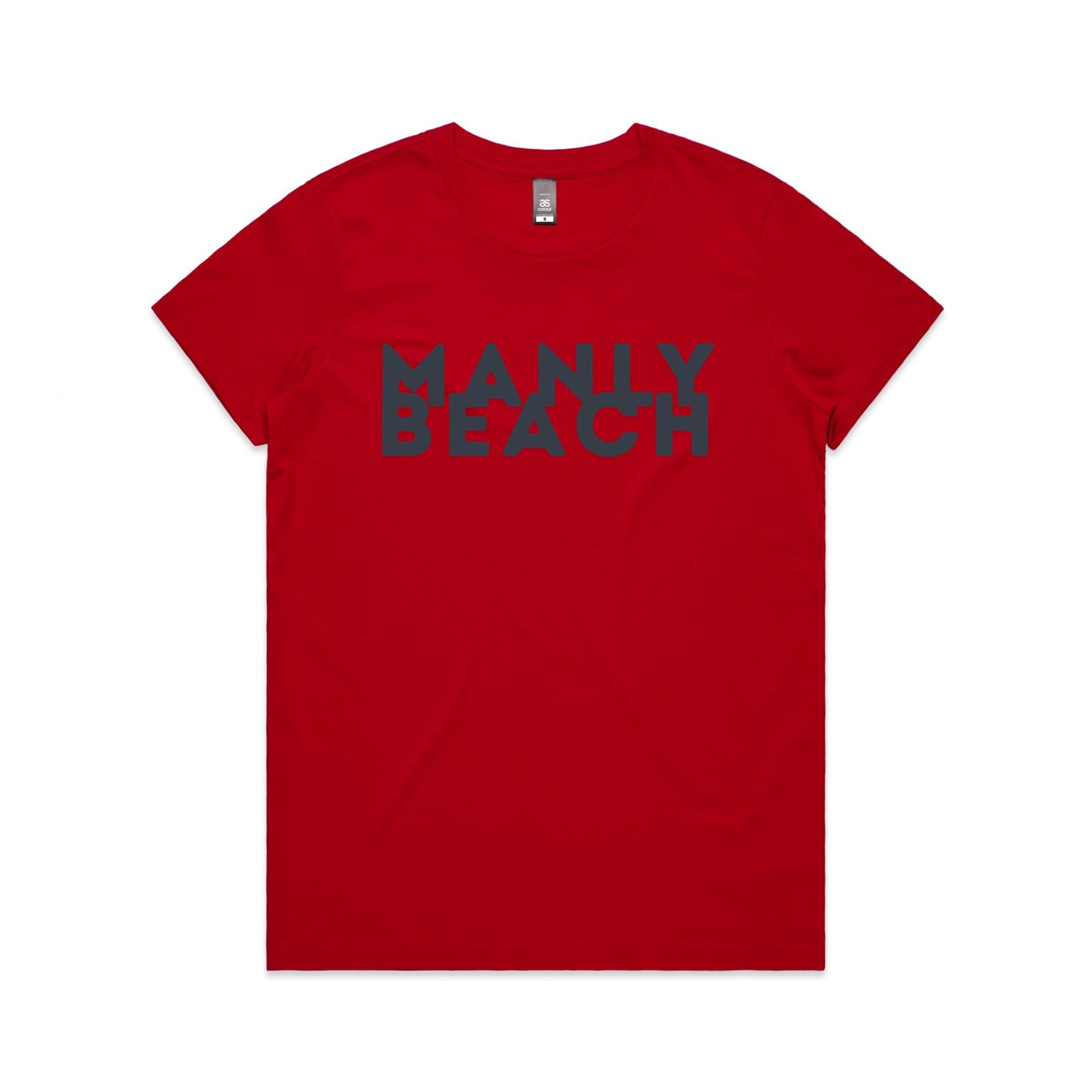 Lost Manly Custom Logo Manly Beach Edition AS Colour Women's Maple Tee. - Lost Manly Shop
