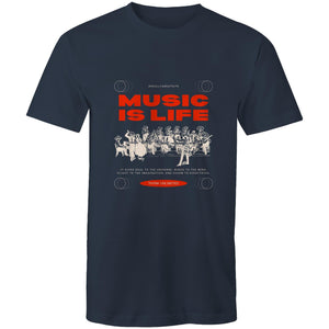 Mens T-Shirt Music is my life custom logo 