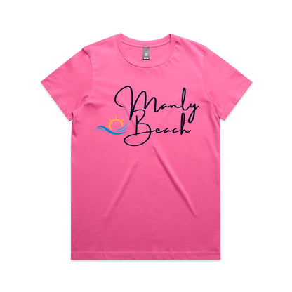 Lost Manly Custom Manly Beach Logo Limited Edition AS Colour Women's Maple Tee - Lost Manly Shop