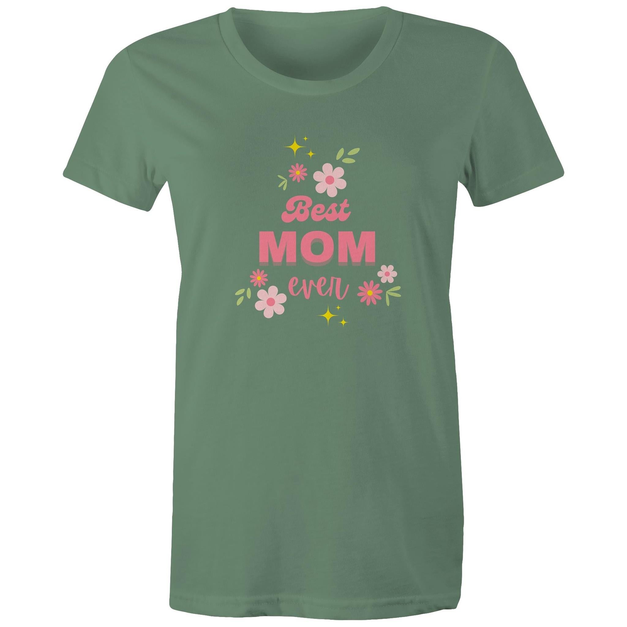 Women's Maple Tee Best Mom Ever Print 