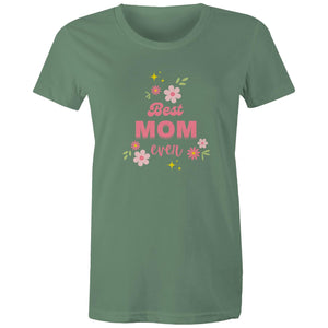 Women's Maple Tee Best Mom Ever Print 