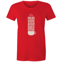Women's Maple Tee Coffee Print 
