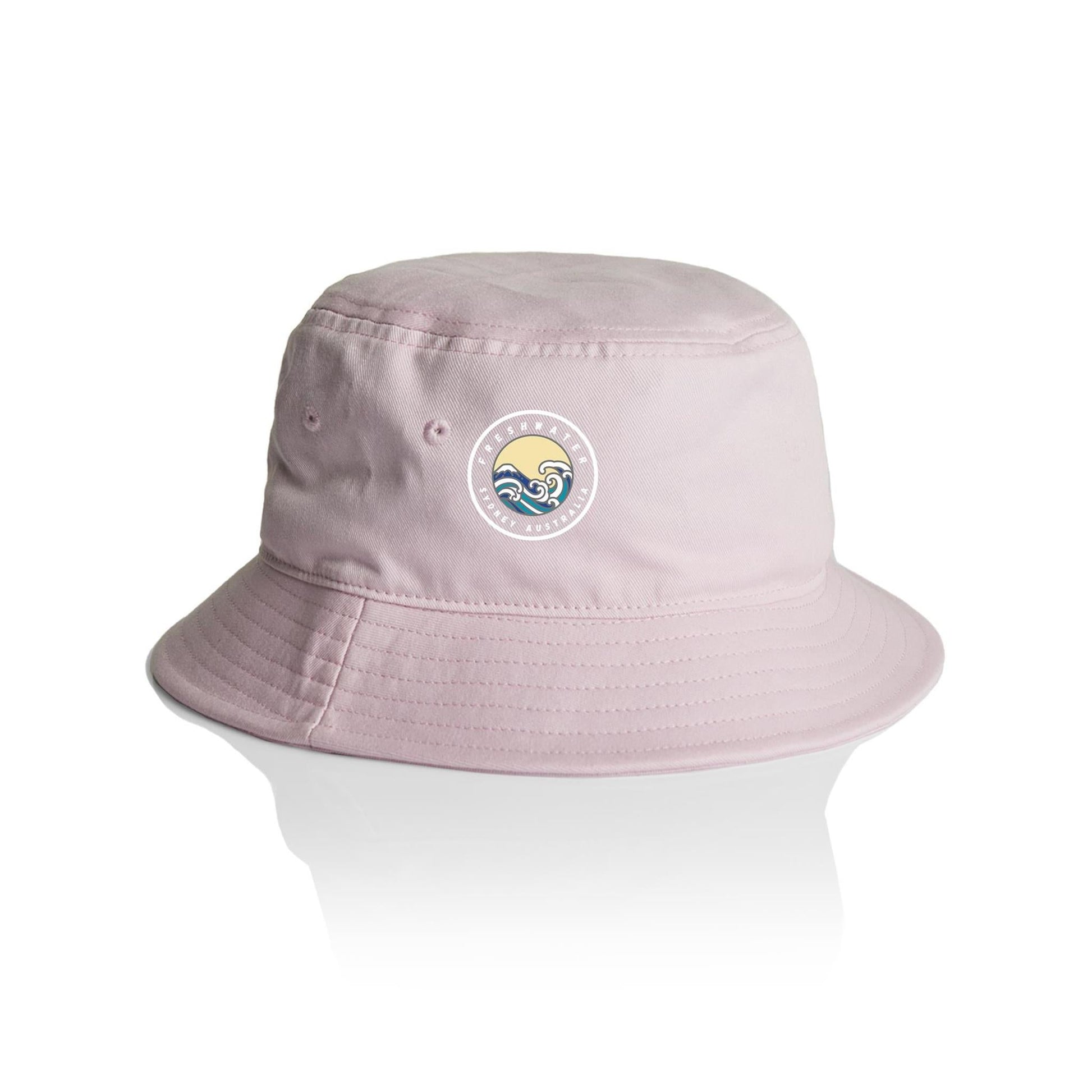 AS Colour Bucket Hat Freshwater Sydney Australia custom logo white font 