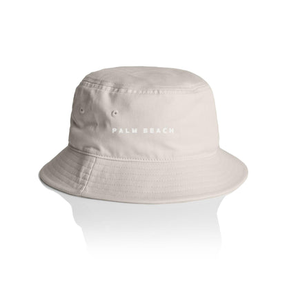 AS Colour Bucket Hat Palm Beach custom logo white font on Cotton 
