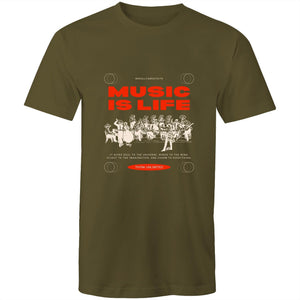 Mens T-Shirt Music is my life custom logo 