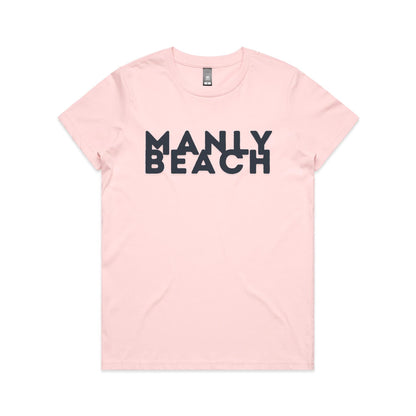 Lost Manly Custom Logo Manly Beach Edition AS Colour Women's Maple Tee. - Lost Manly Shop
