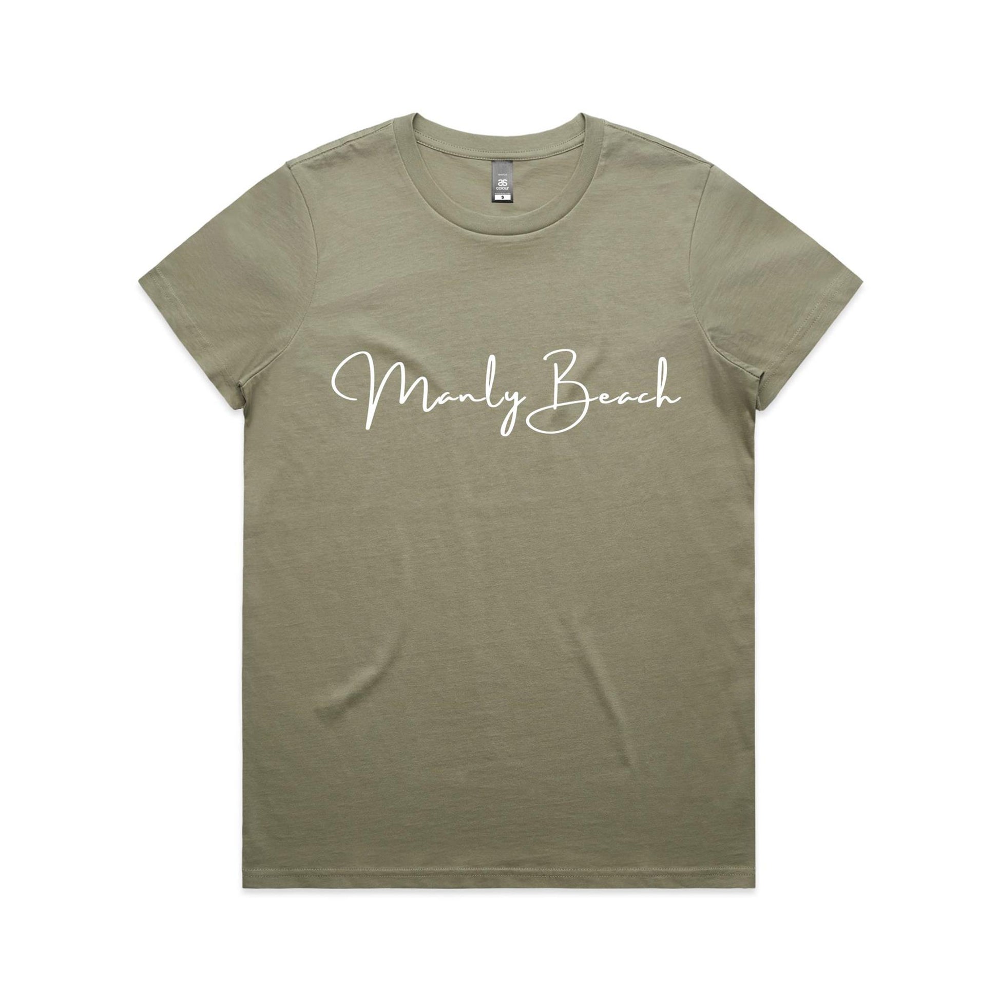 Lost Manly custom logo Manly Beach edition AS Colour Women's Maple Tee - Lost Manly Shop