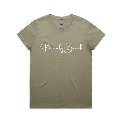 Lost Manly custom logo Manly Beach edition AS Colour Women's Maple Tee - Lost Manly Shop
