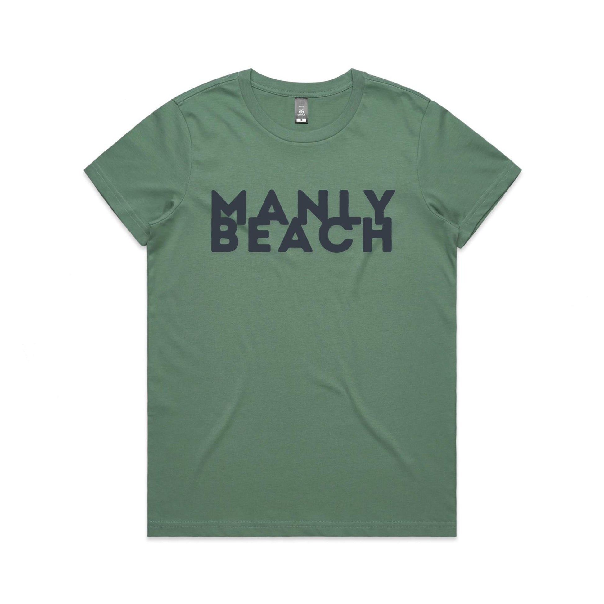Lost Manly Custom Logo Manly Beach Edition AS Colour Women's Maple Tee. - Lost Manly Shop
