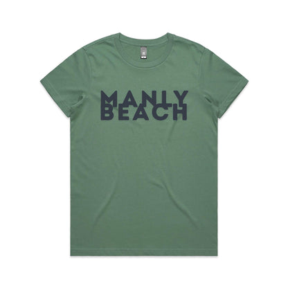 Lost Manly Custom Logo Manly Beach Edition AS Colour Women's Maple Tee. - Lost Manly Shop