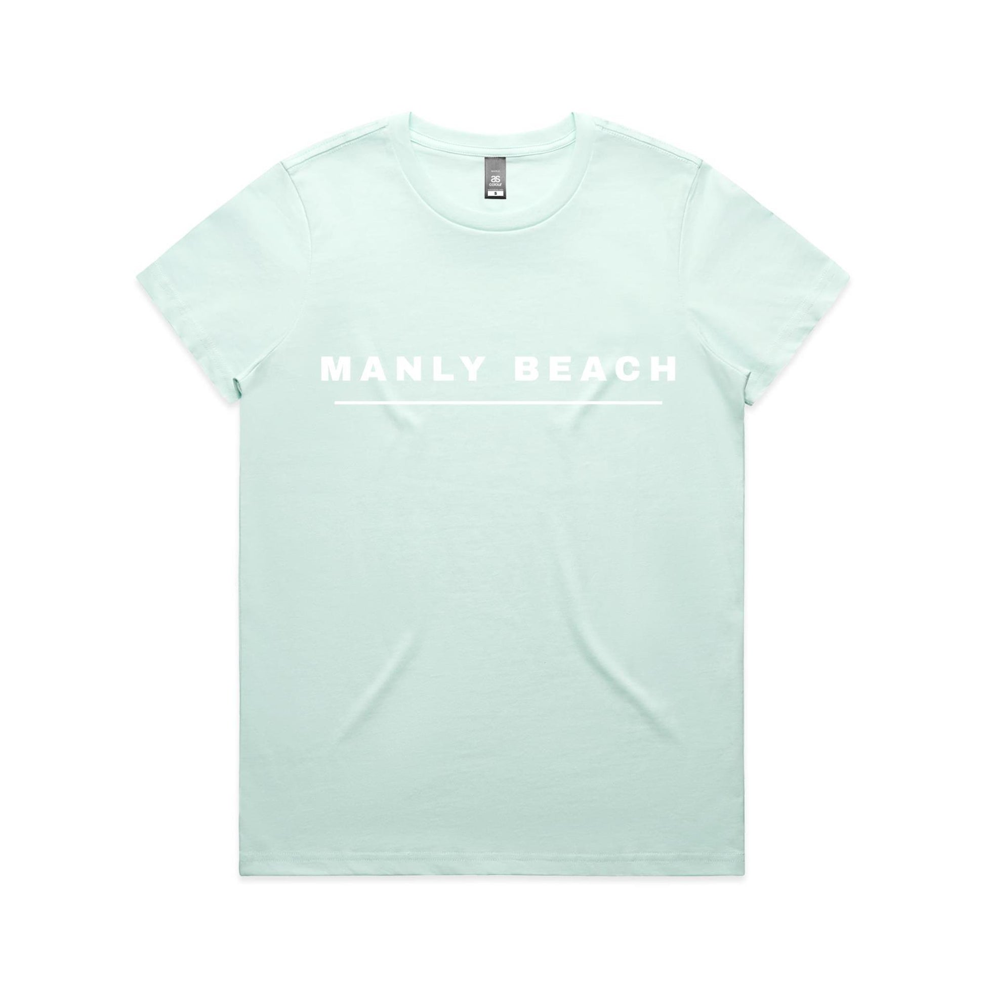 Lost Manly custom logo Manly Beach edition AS Colour Women's Maple Tee (pastels) - Lost Manly Shop