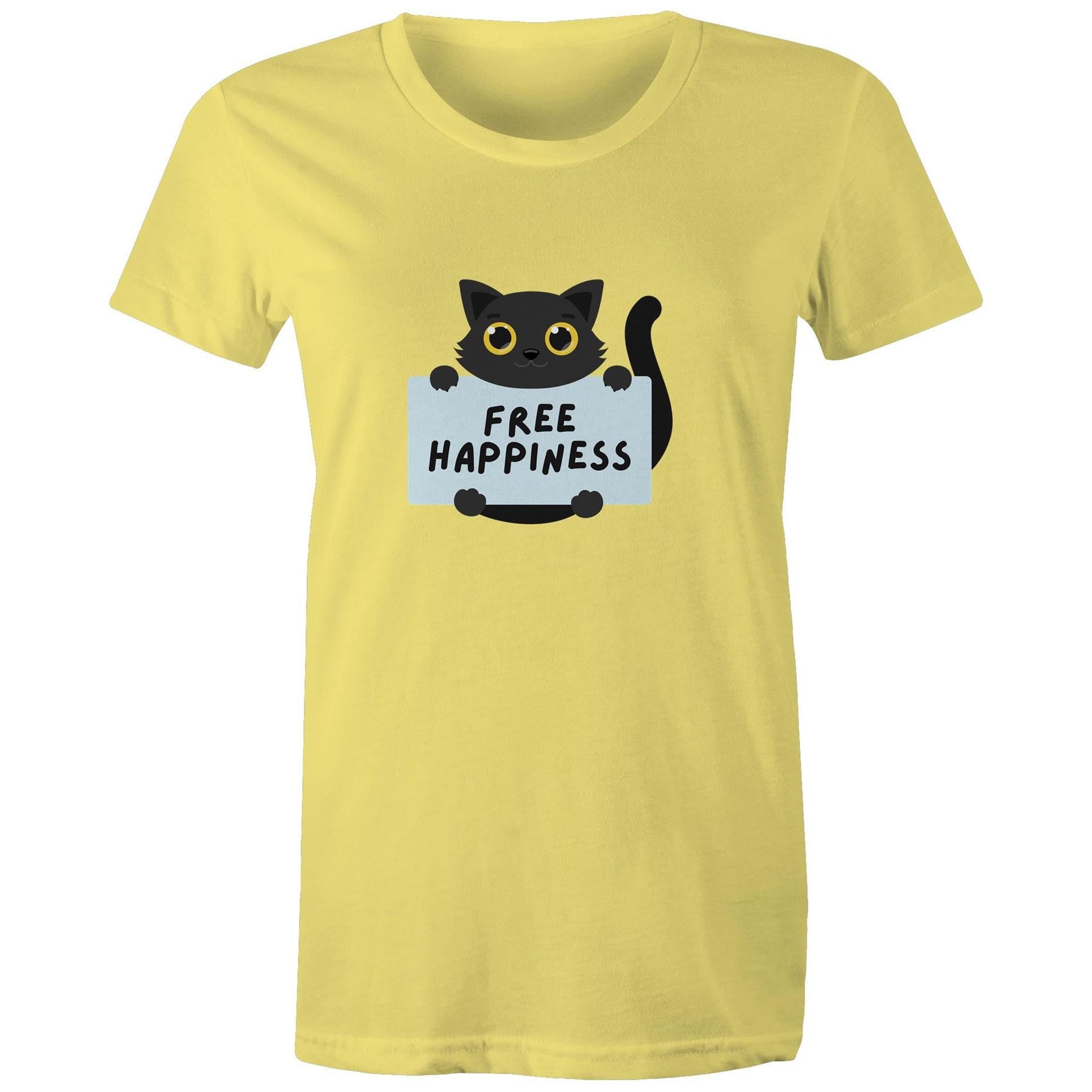 Women's Maple Tee Free Happiness Print 