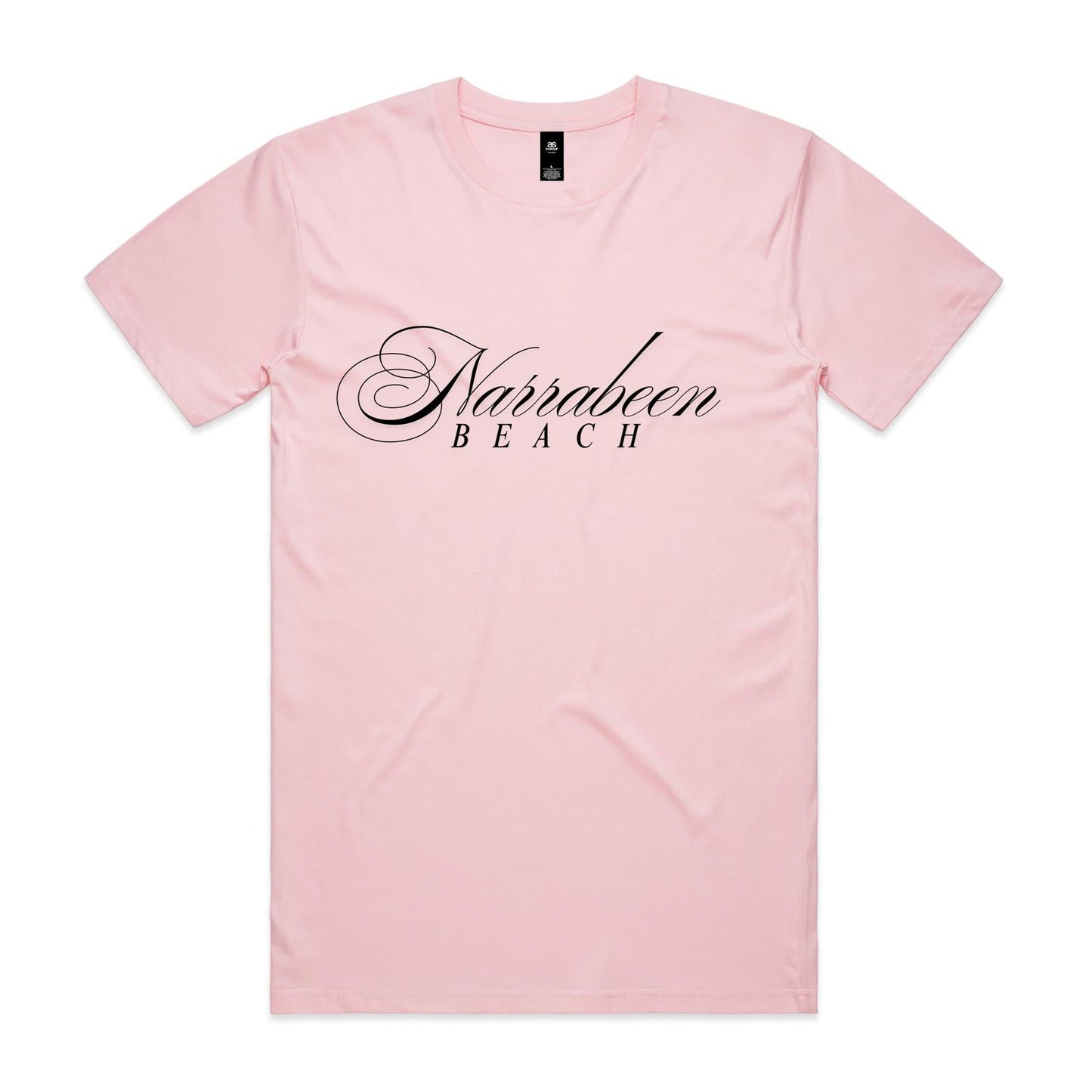 AS Colour Staple Tee Narrabeen Beach custom logo black font 