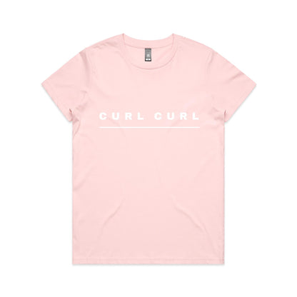 Lost Manly custom logo Curl Curl edition AS Colour Women's Maple Tee - Lost Manly Shop