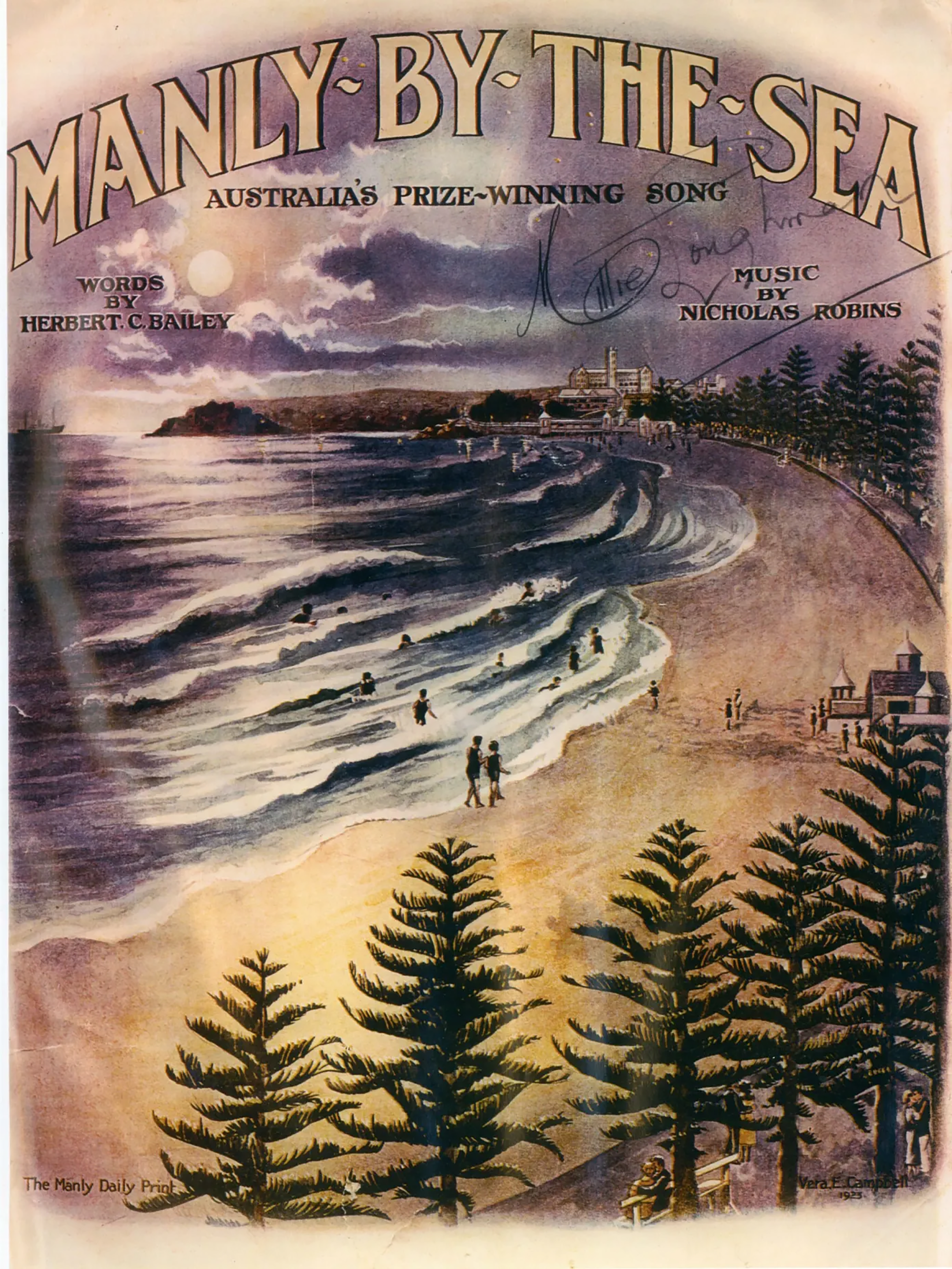 Manly By the Sea 1924 Vintage Poster Print - Lost Manly Shop