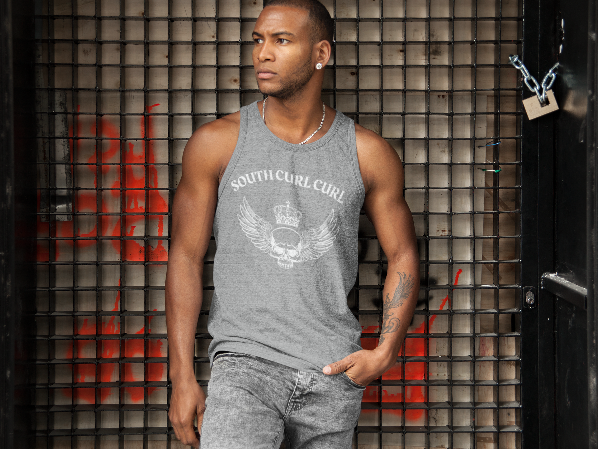 Cotton Singlet Northern Beaches custom logo - Lost Manly Shop