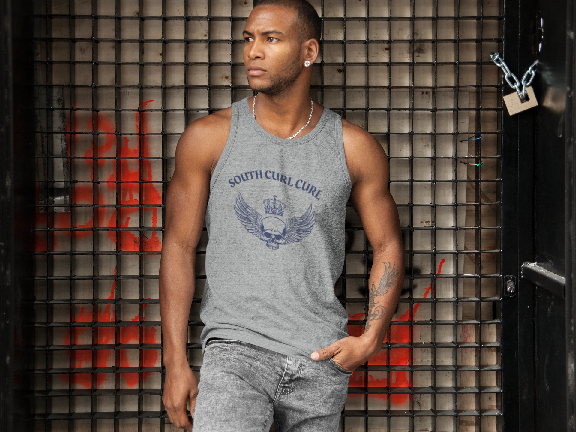 Cotton Singlet Northern Beaches custom logo