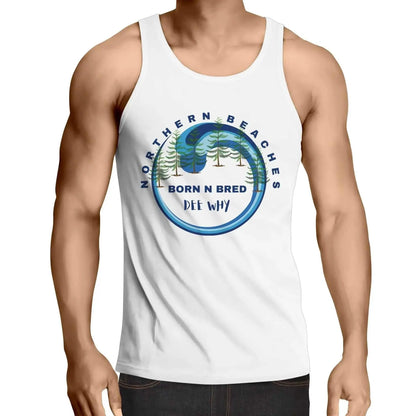 Cotton Singlet Northern Beaches custom logo 
