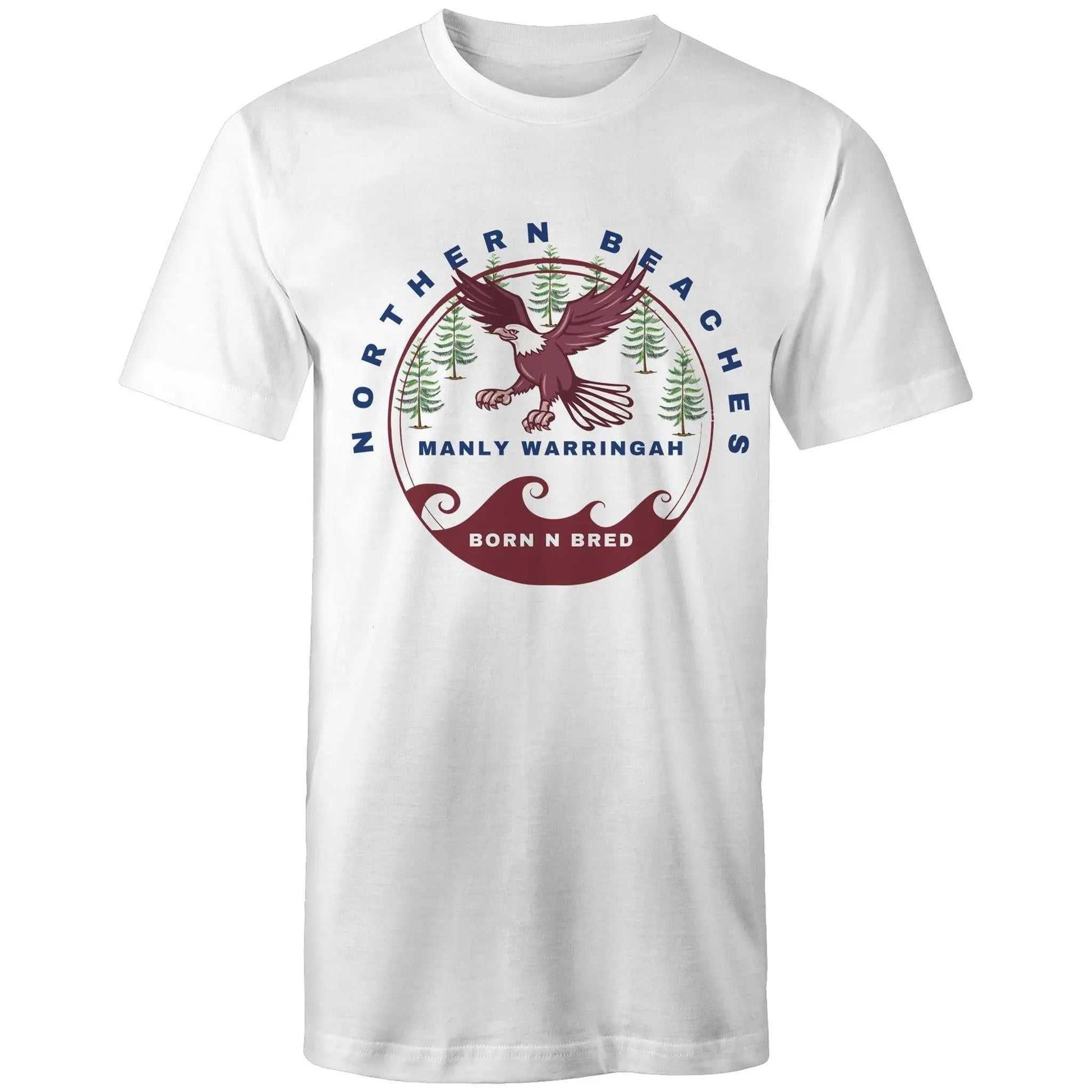 AS Colour - Tall Tee T-Shirt Northern Beaches Manly Warringah BornNBred Navy Font