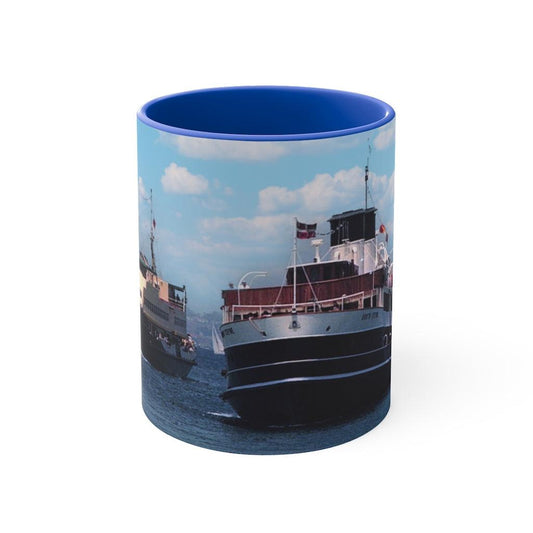 Colourful Accent Mugs, 11oz with SS South Steyne and mv Narrabeen 1993 Geoff Eastwood Maritime Photography - Lost Manly Shop
