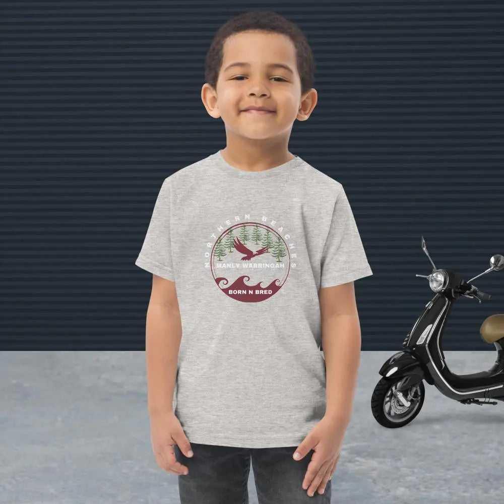 Toddler jersey t-shirt with Northern Beaches Manly Warringah Born N Bred logo