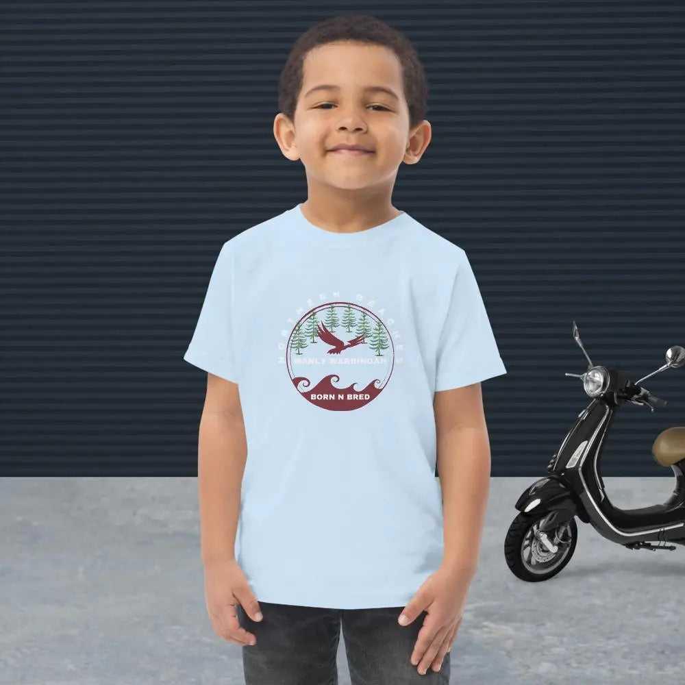 Toddler jersey t-shirt with Northern Beaches Manly Warringah Born N Bred logo