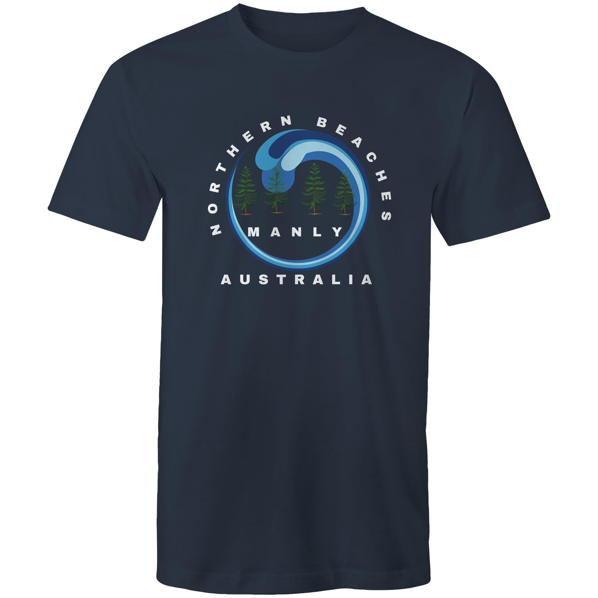 Mens soft cotton T-Shirt Northern Beaches logo in sizes up to 5XL - Lost Manly Shop