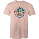 Cotton T-Shirt by AS Colour Staple Northern Beaches Harbord Born n Bred n Led Astray logo front