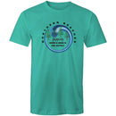 Cotton T-Shirt by AS Colour Staple Northern Beaches Harbord Born n Bred n Led Astray logo front