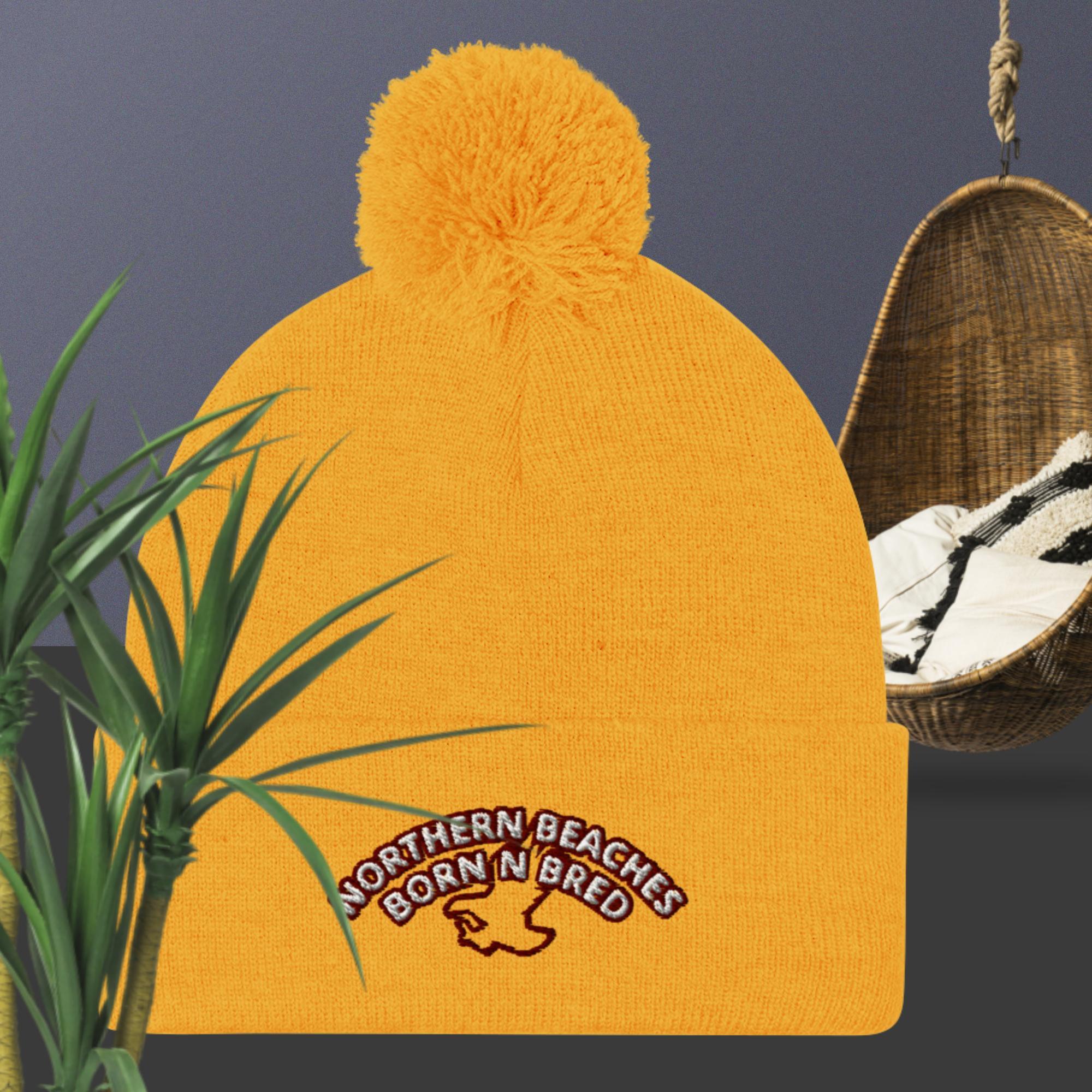 Pom-Pom Beanie Northern Beaches logo design - Lost Manly Shop