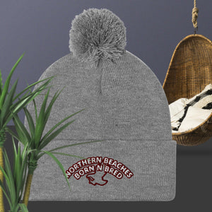 Pom-Pom Beanie Northern Beaches logo design - Lost Manly Shop