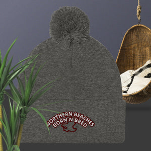 Pom-Pom Beanie Northern Beaches logo design - Lost Manly Shop