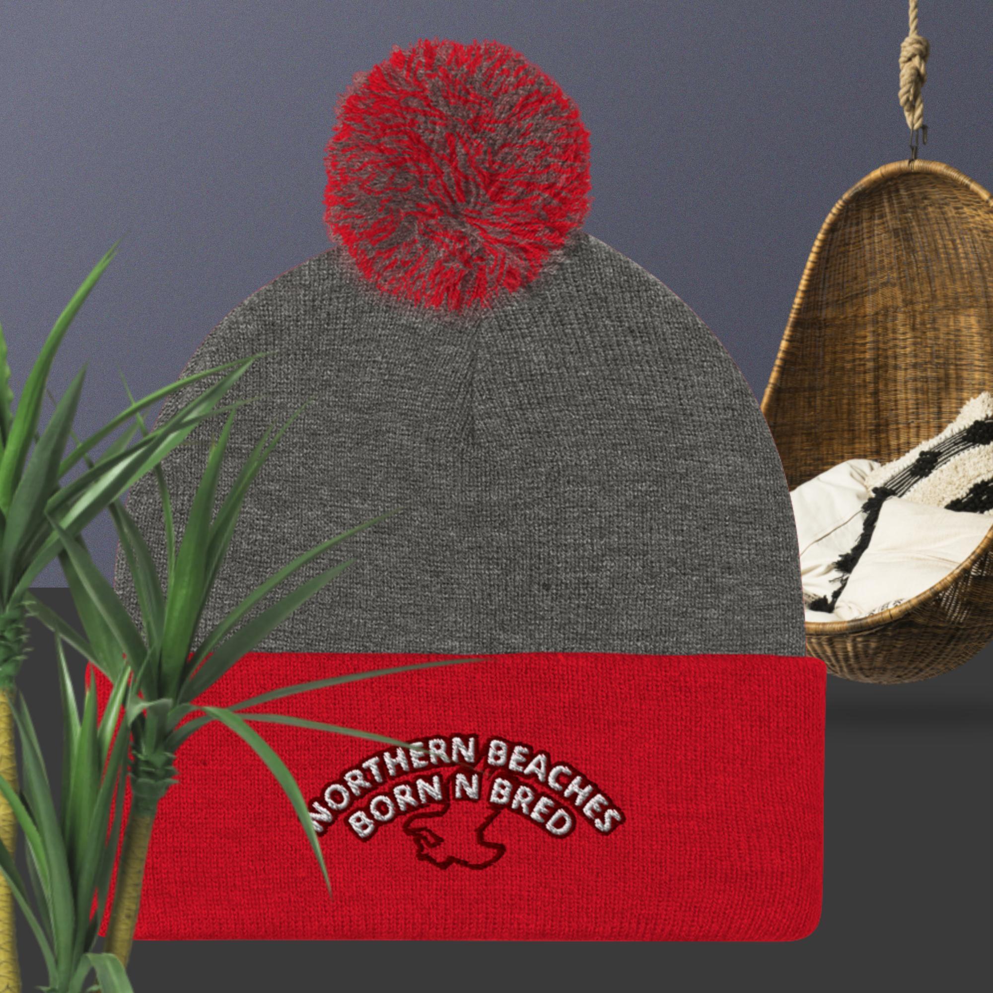 Pom-Pom Beanie Northern Beaches logo design - Lost Manly Shop