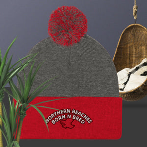 Pom-Pom Beanie Northern Beaches logo design - Lost Manly Shop