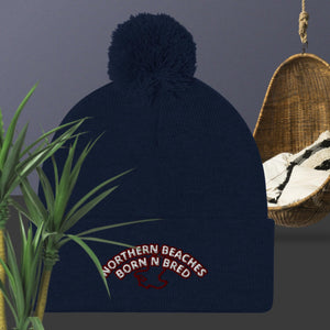 Pom-Pom Beanie Northern Beaches logo design - Lost Manly Shop