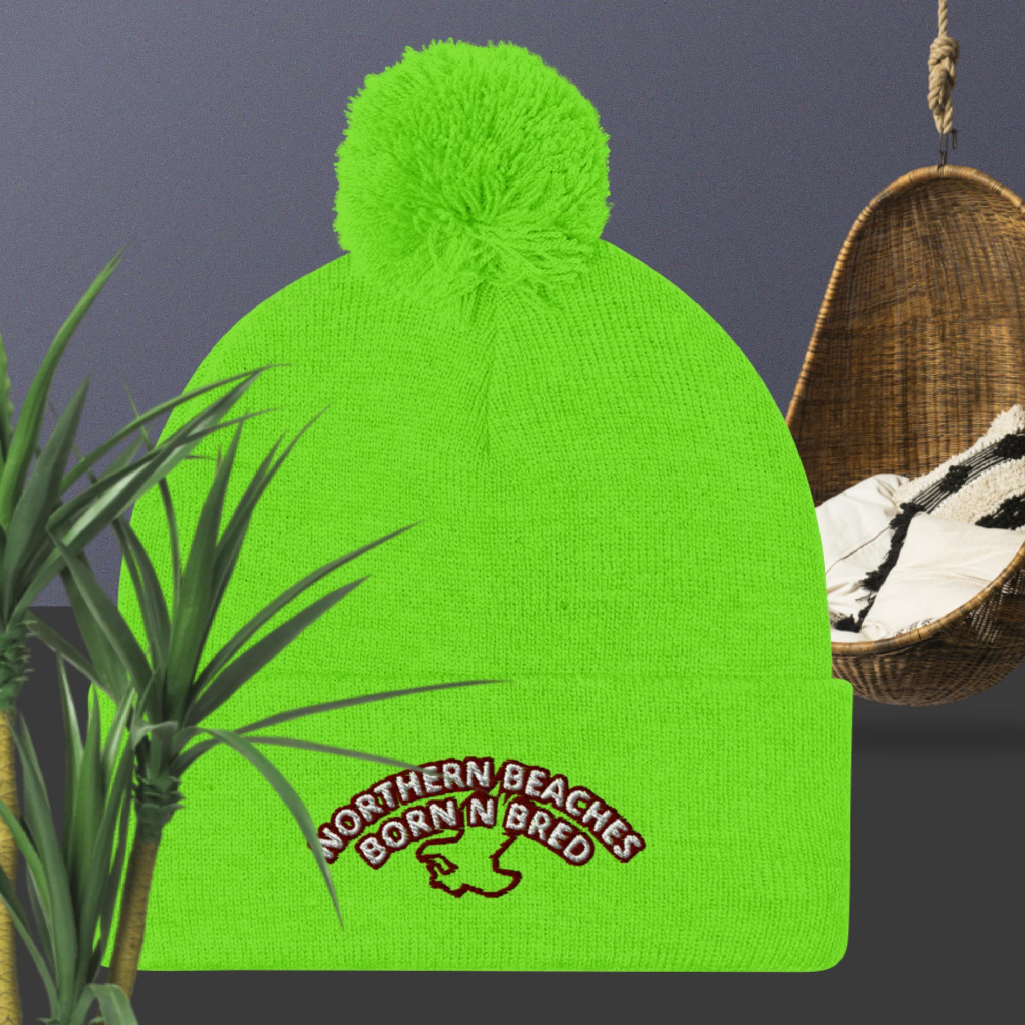 Pom-Pom Beanie Northern Beaches logo design - Lost Manly Shop