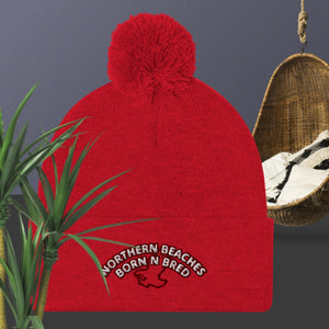 Pom-Pom Beanie Northern Beaches logo design - Lost Manly Shop