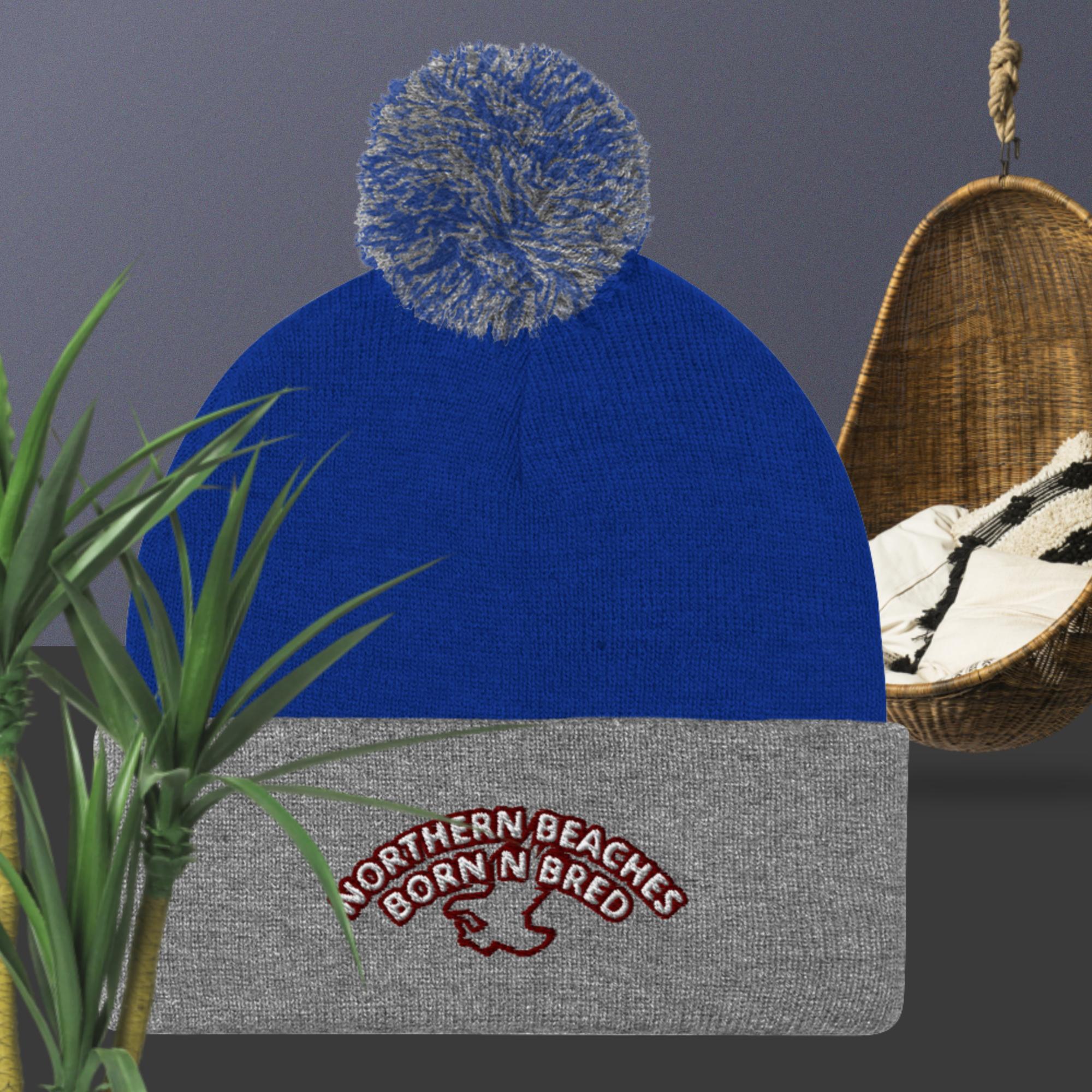 Pom-Pom Beanie Northern Beaches logo design - Lost Manly Shop