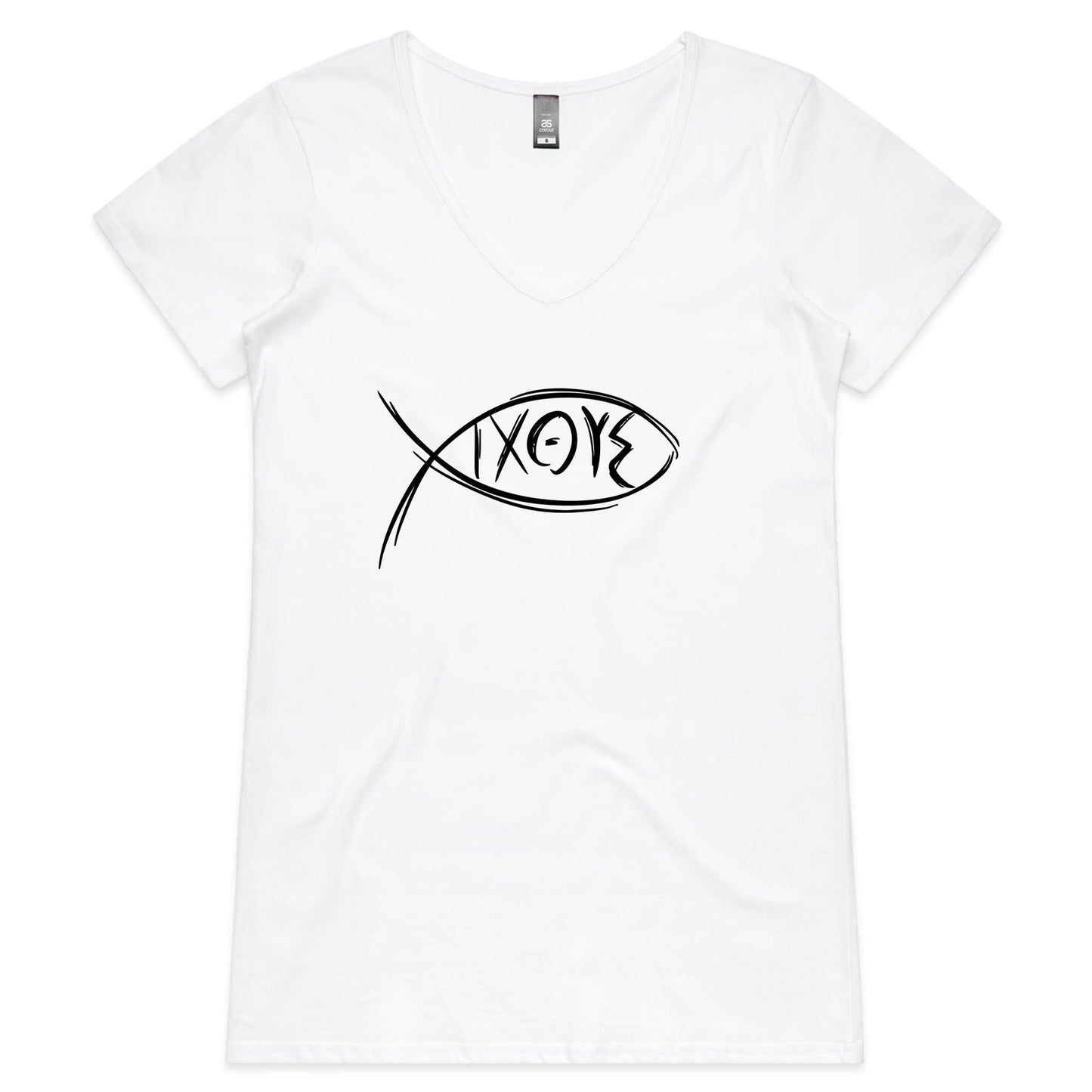 Womens V-Neck Cotton T-Shirt - Lost Manly Shop