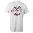 Tall Tee Shirt logo front and back Northern Beaches Manly Warringah BornNBred Navy font