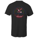 Tall Tee Shirt logo front and back Northern Beaches Manly Warringah BornNBred Navy font