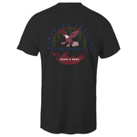 Tall Tee Shirt logo front and back Northern Beaches Manly Warringah BornNBred Navy font