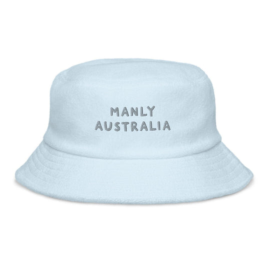 Personalised logo printed unstructured terry cloth bucket hat - Lost Manly Shop