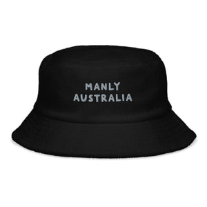 Personalised logo printed unstructured terry cloth bucket hat - Lost Manly Shop