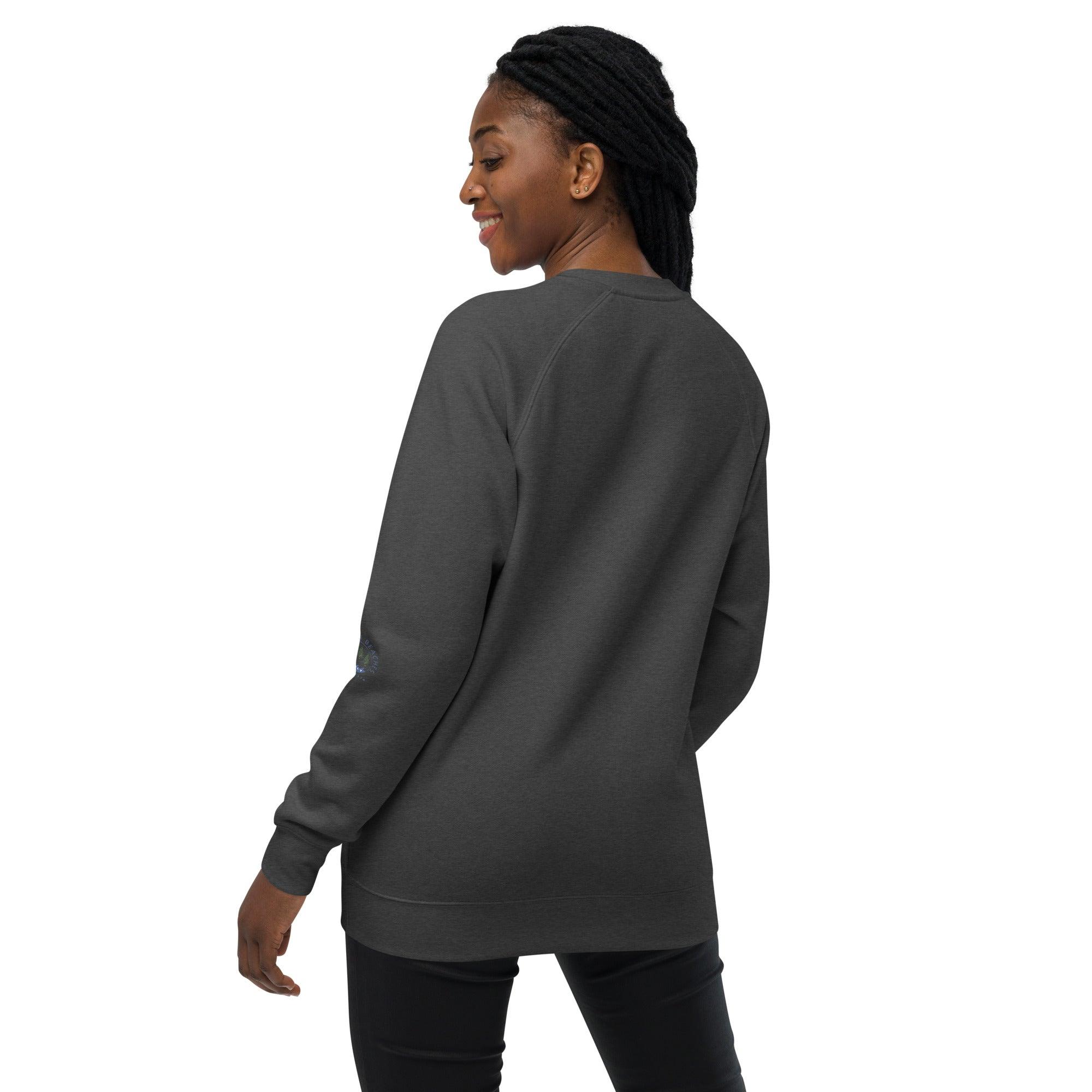 Unisex raglan sweatshirt with logo in 3 places front sleeve back lable - Lost Manly Shop