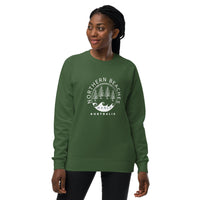 Unisex raglan sweatshirt with logo in 3 places front sleeve back lable - Lost Manly Shop