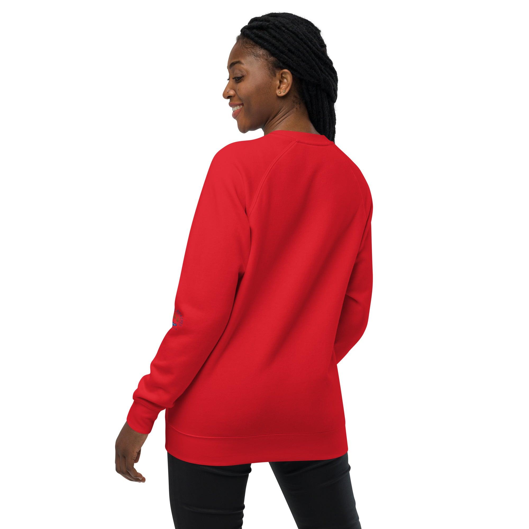 Unisex raglan sweatshirt with logo in 3 places front sleeve back lable - Lost Manly Shop